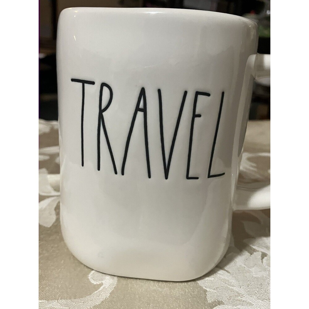 Rae Dunn Large Coffee Mug TRAVEL vacation style Relax with coffee - Picture 2 of 11